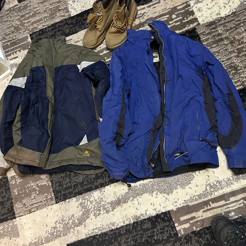 Blue and Black Men's Jacket